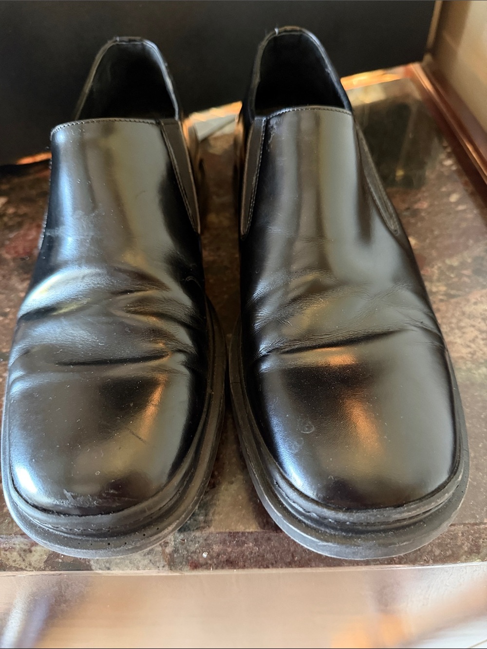 Cole Haan Nike Air Black Slip-On Leather Loafers/dress shoes